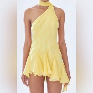 ONARIN MS. GODET ONE SHOULDER MINI DRESS